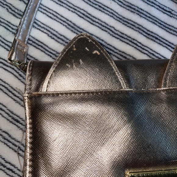 Luv Betsey Johnson Rose Gold Cat Crossbody Clutch Bag Purse Smartphone Wallet - Picture 10 of 16